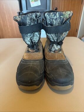 Ozark Trail Brown and Black Men's Rain & Snow Boots with Camouflage Upper